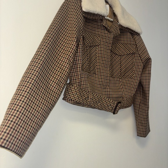 Avec Les Filles Sz XL Coat Jacket Faux Fur Teddy Sherpa Button Buckle Houndstoot - Picture 5 of 9
